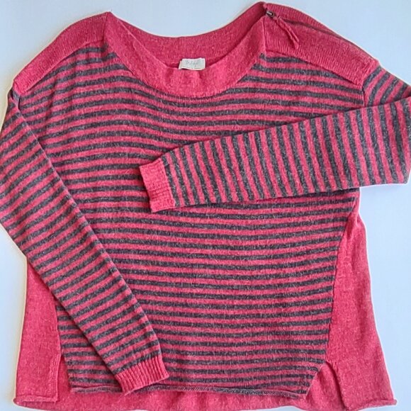 Wrap London Luxurious Soft Alpaca Sweater Striped Neck Zip Relaxed Fit Large - Picture 4 of 10